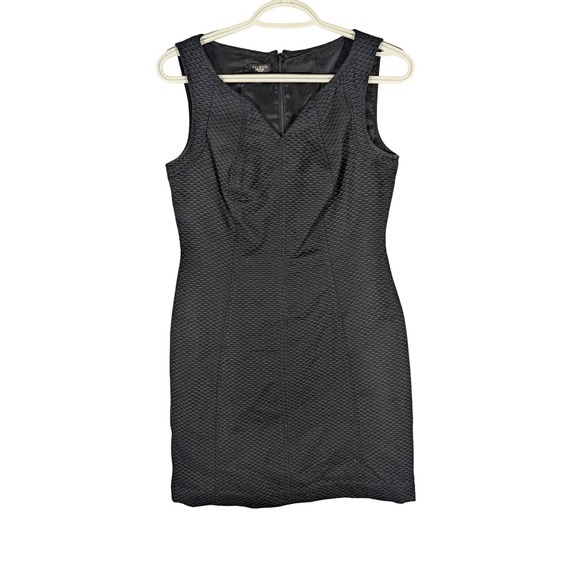 Talbots Dresses & Skirts - Talbots Petites Black Cotton Silk Checkerboard Sheath Dress‎ 4P Sleeveless LBD
